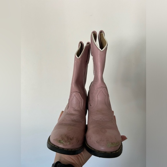 Masterson Boot Co. Pink Leather Youth Western Boots Size 13 - Picture 2 of 8